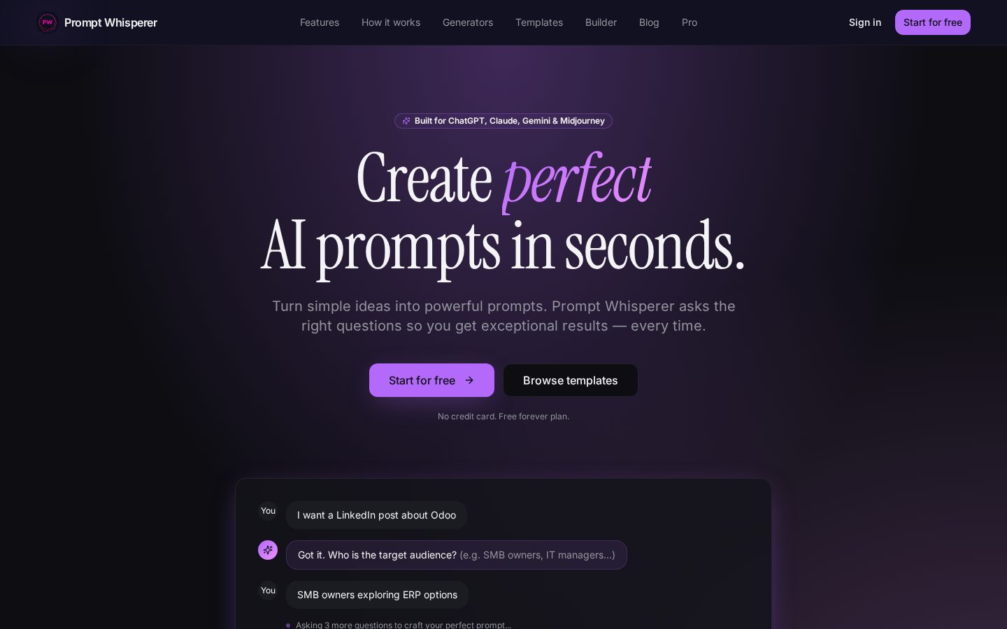 Prompt Whisperer Homepage
