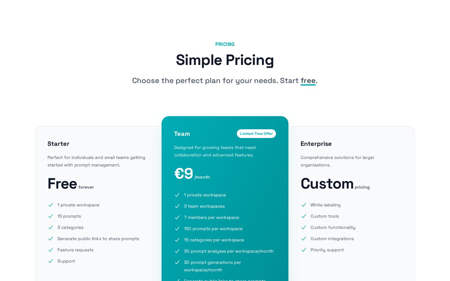 prompt25 Pricing