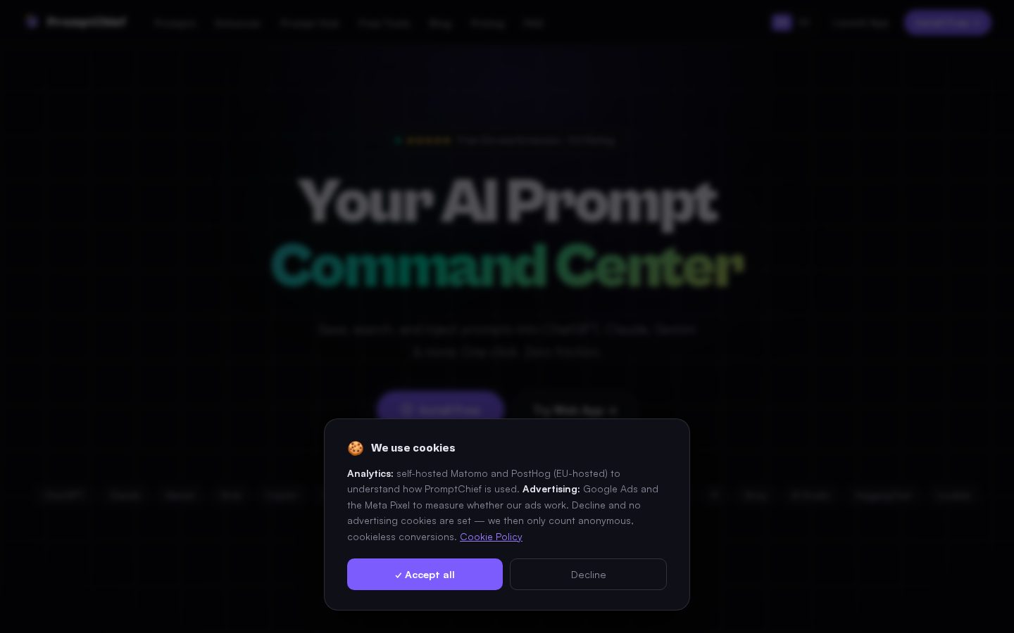 PromptChief Homepage