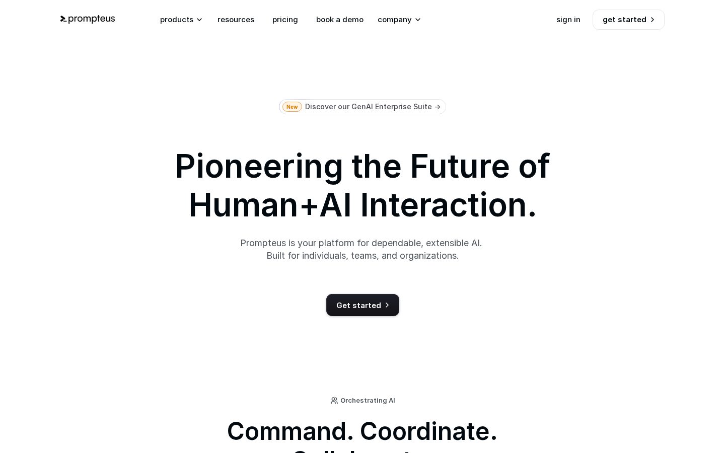 Prompteus Homepage