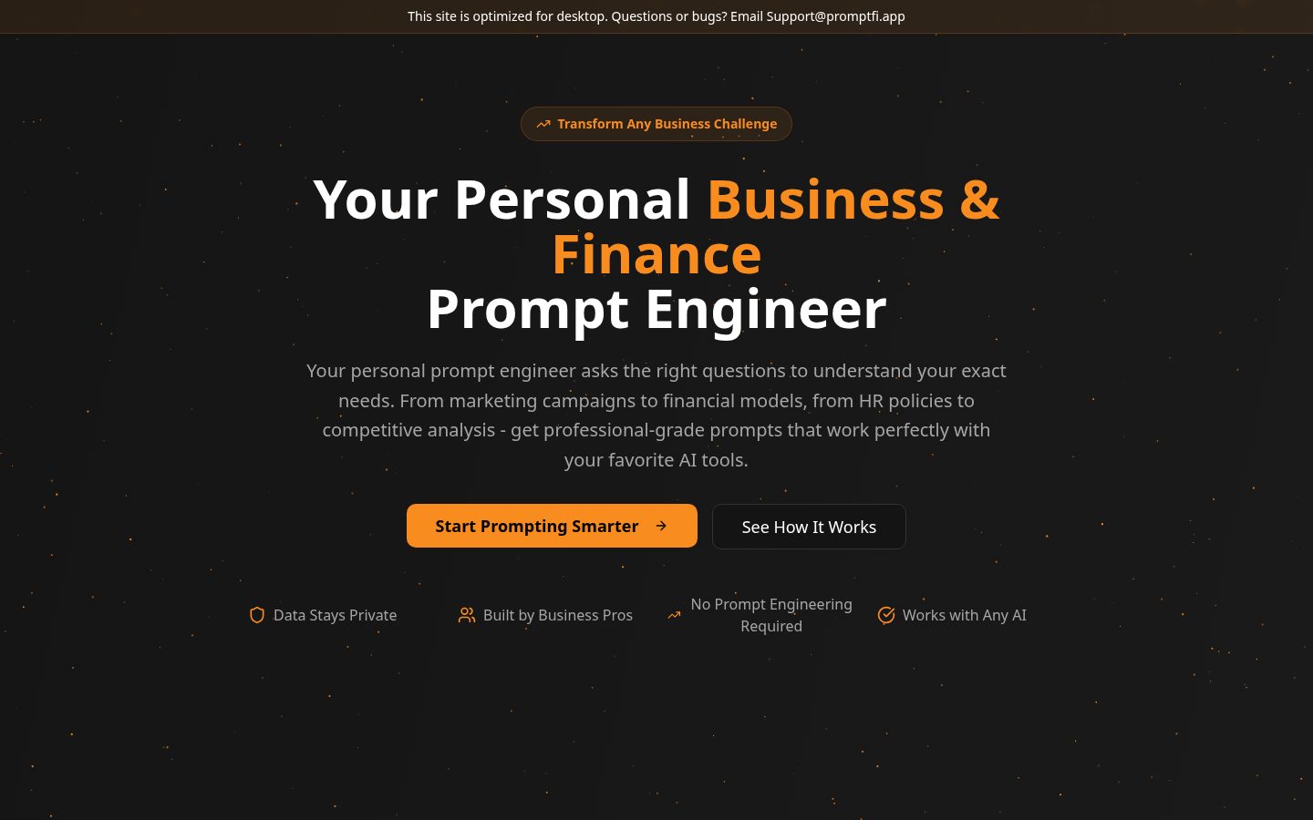PromptFi Homepage