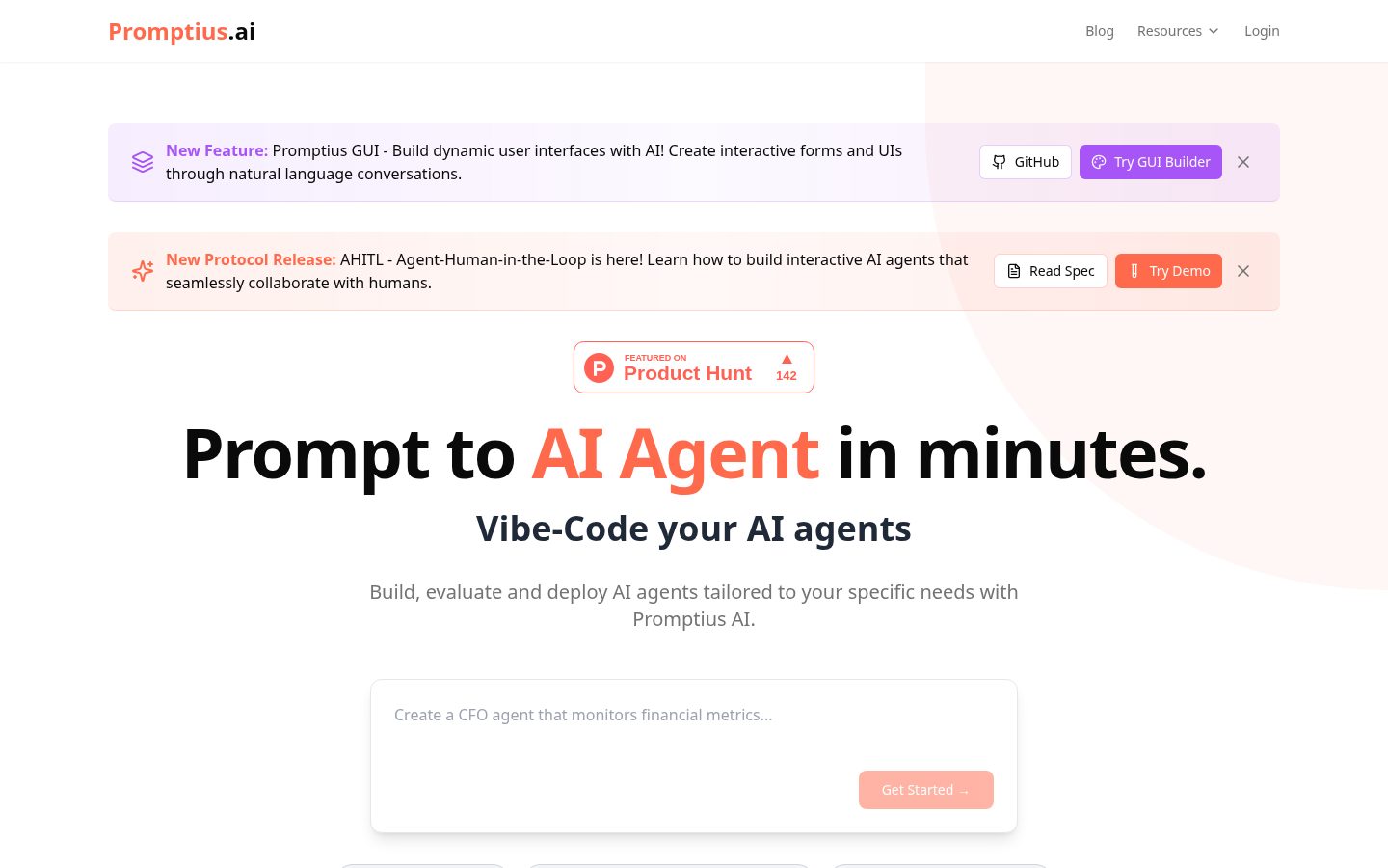 Promptius AI Homepage