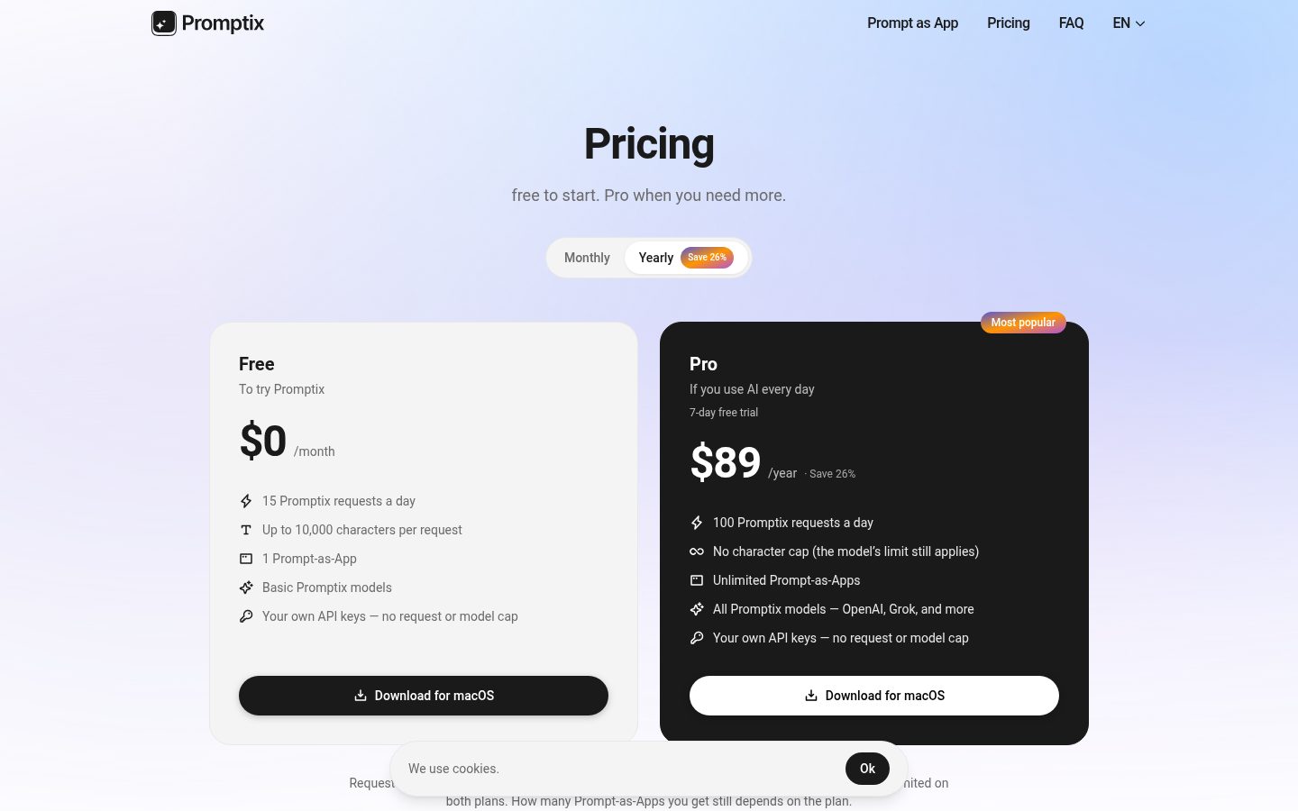 Promptix Pricing