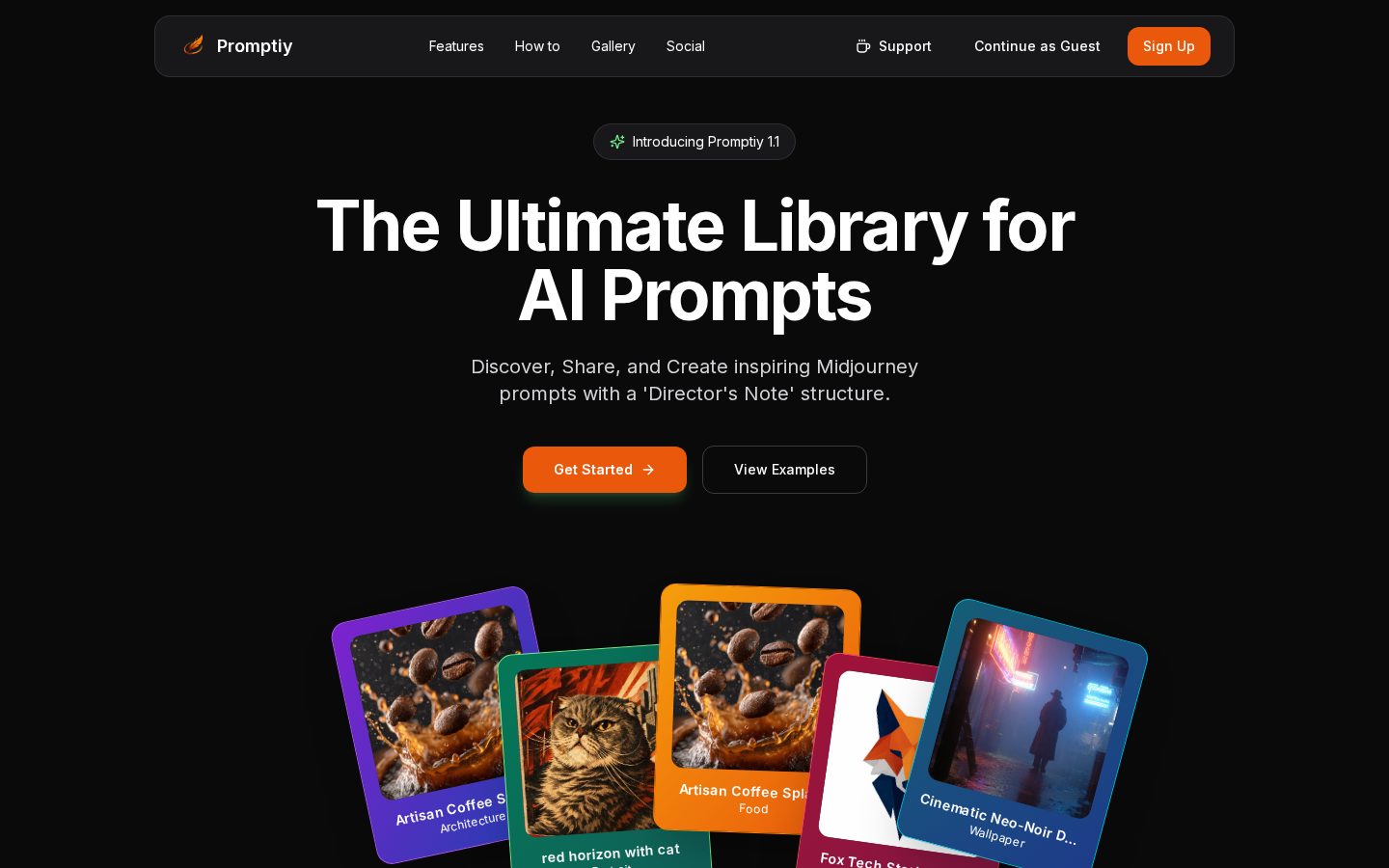 Promptiy Homepage