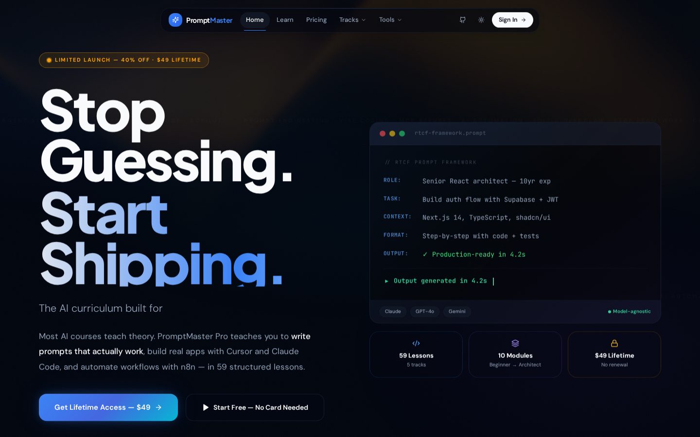 PromptMaster Pro Homepage
