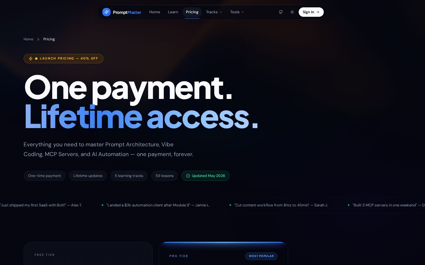 PromptMaster Pro Pricing