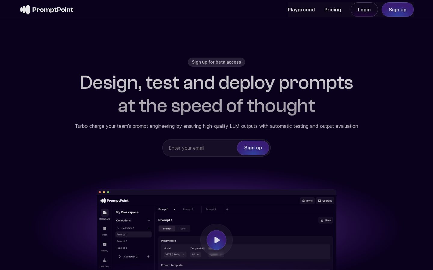 PromptPoint Homepage
