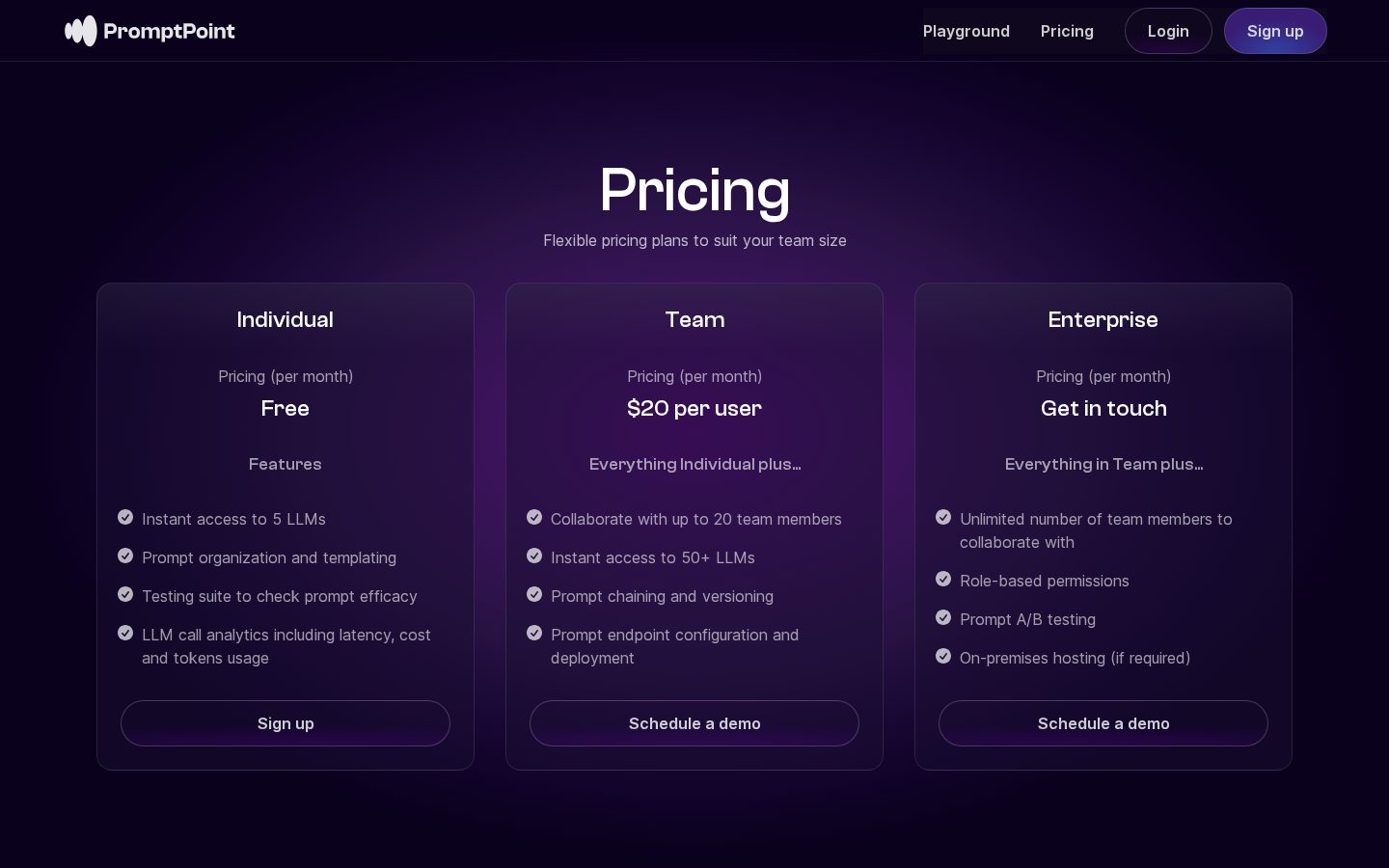 PromptPoint Pricing