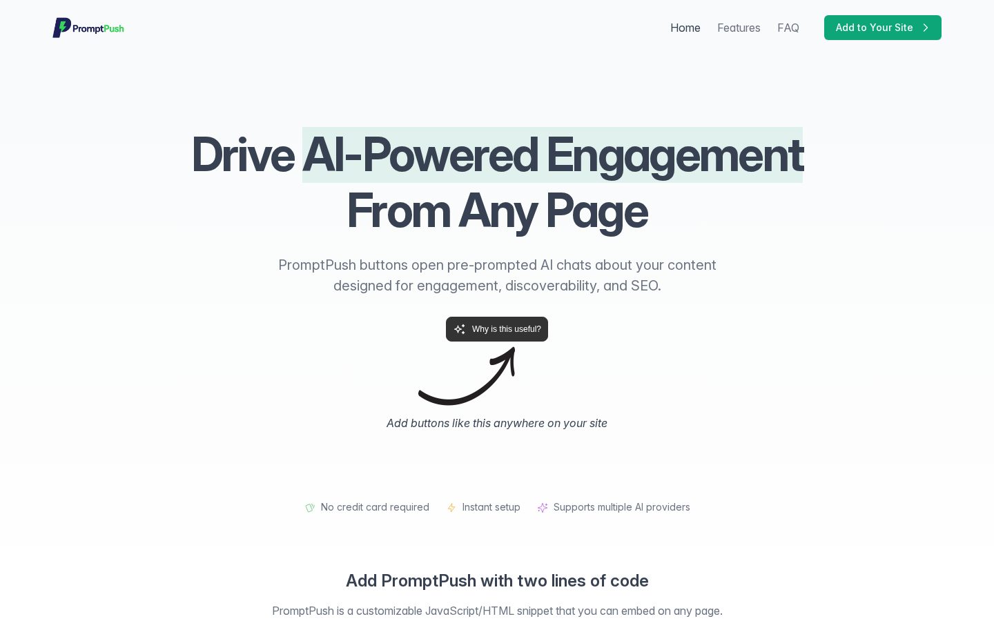 PromptPush Homepage