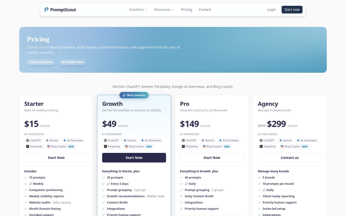 PromptScout Pricing