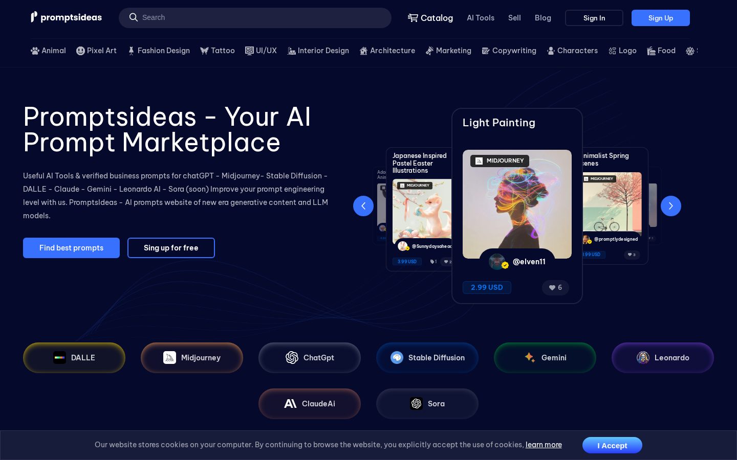 Promptsideas Homepage