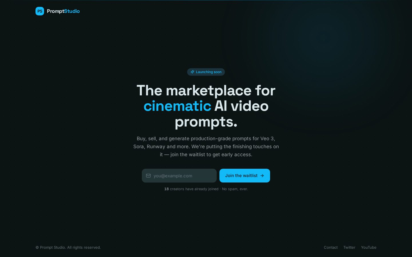 promptstudio Homepage
