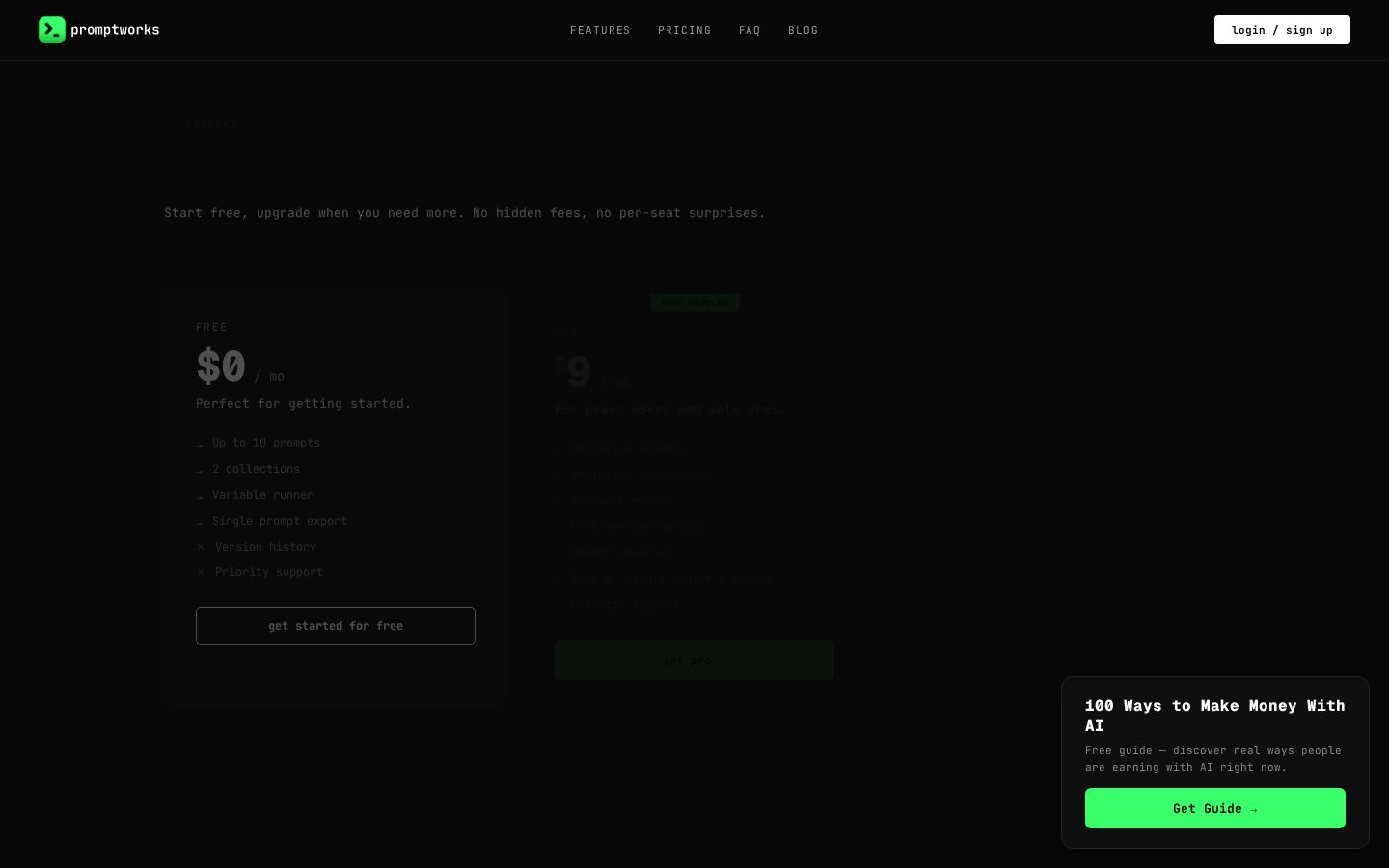 PromptWorks Pricing