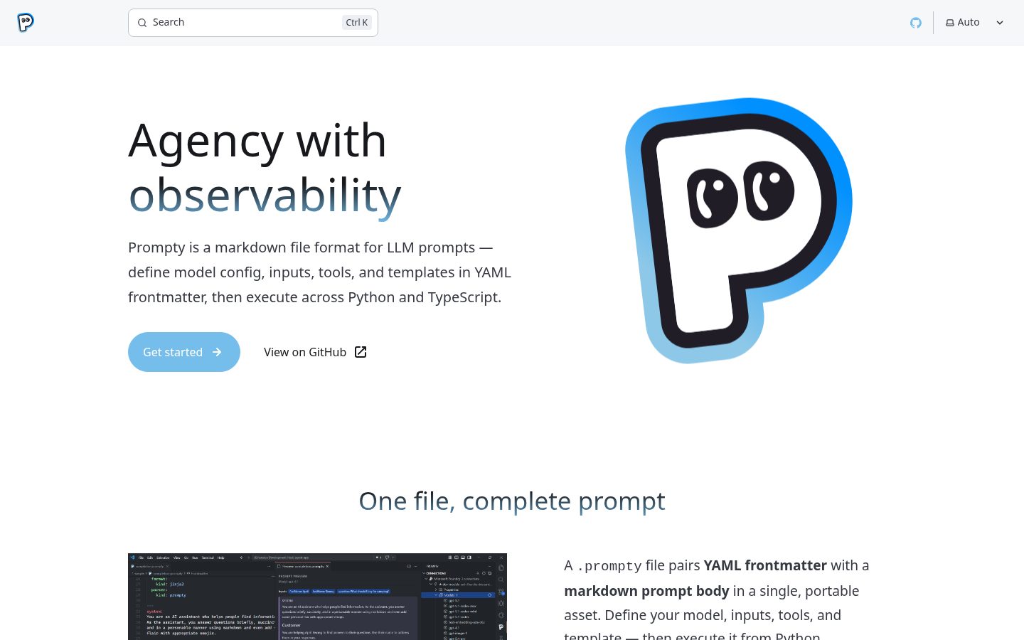 Prompty Homepage