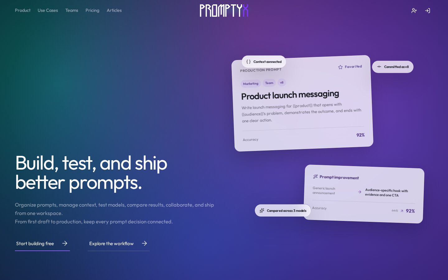 Promptyx Homepage