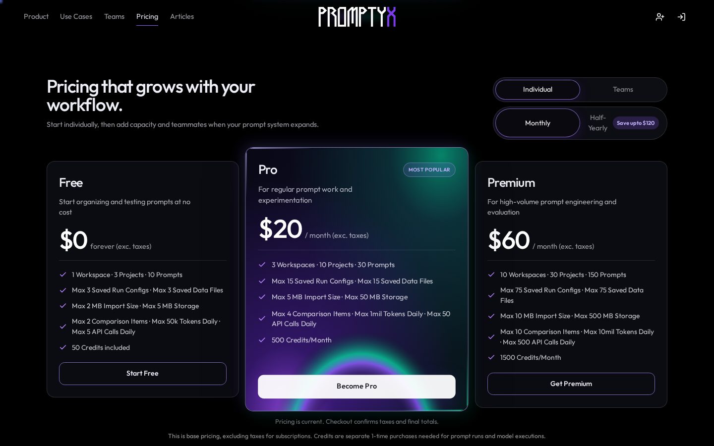 Promptyx Pricing