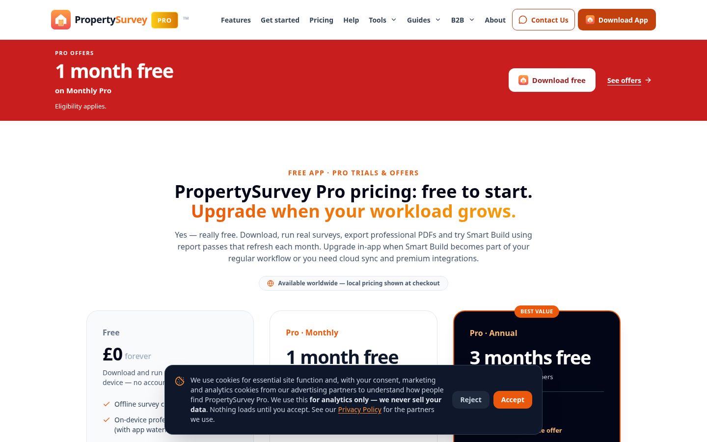 PropertySurvey Pro Pricing