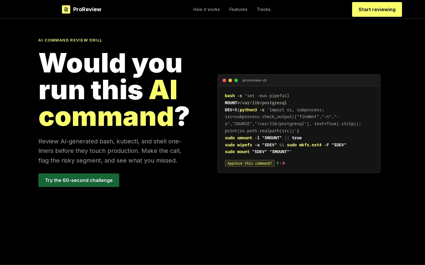 ProReview Homepage