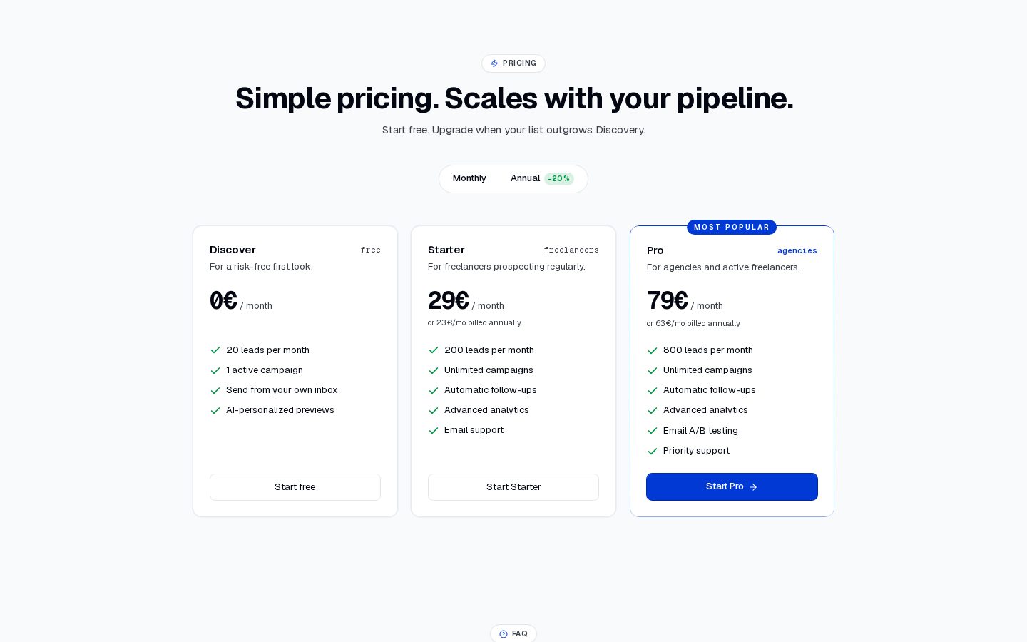 Prospea Pricing