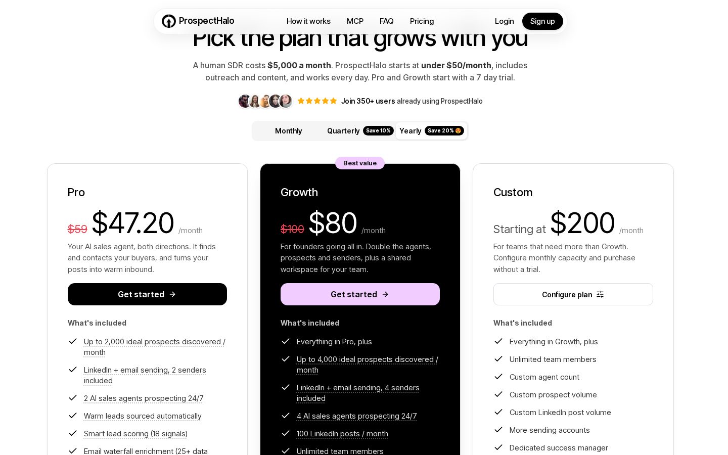 ProspectHalo Pricing