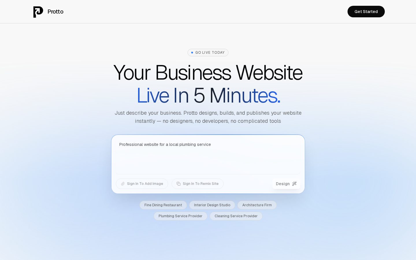 Protto Homepage