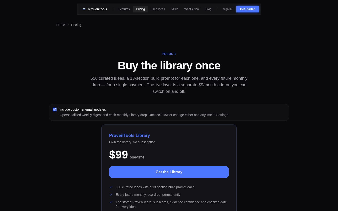 ProvenTools Pricing