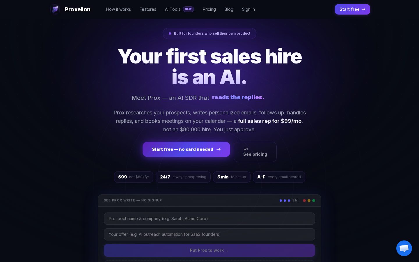 Proxelion Homepage