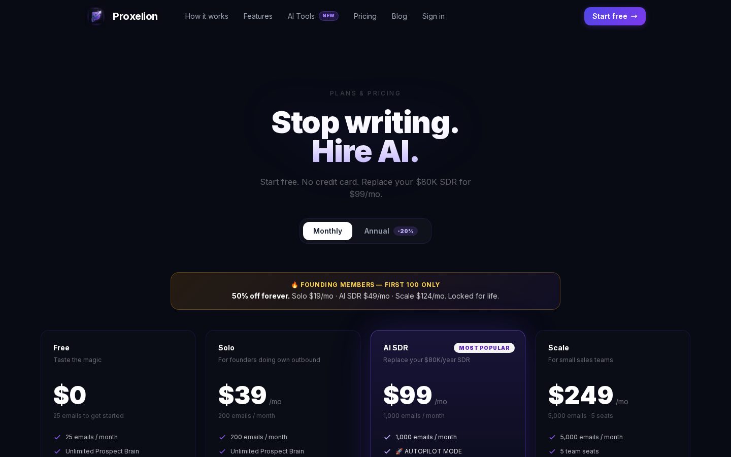 Proxelion Pricing