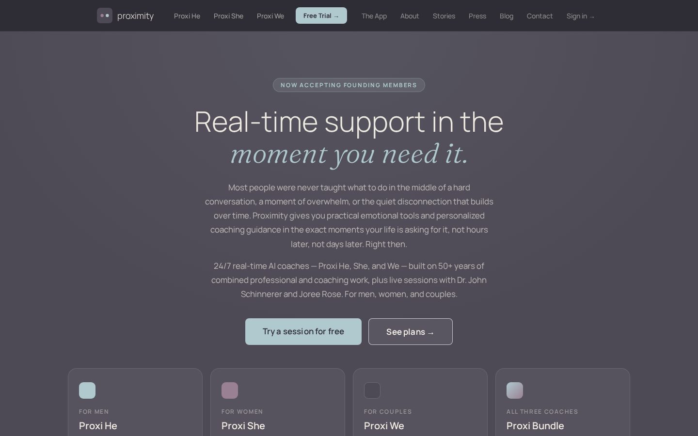 Proximity Coaching Homepage