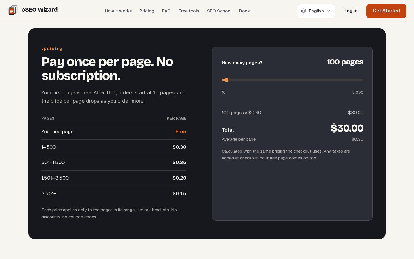 pSEO Wizard Pricing