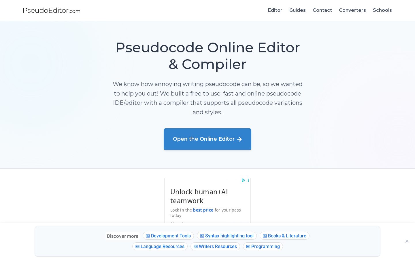 PseudoEditor Homepage