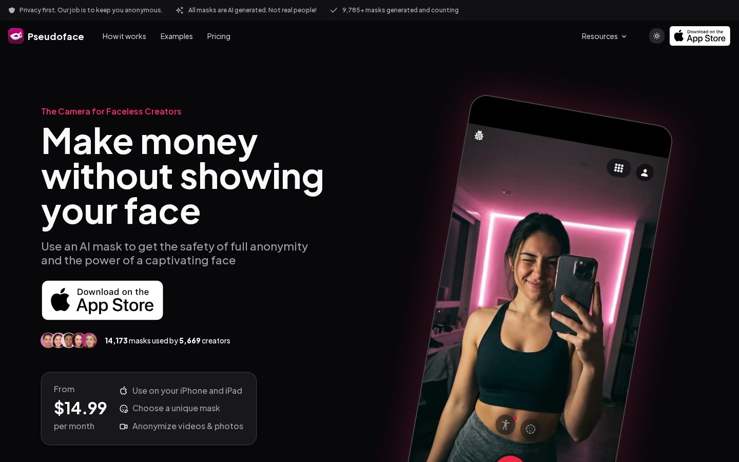 PseudoFace Homepage