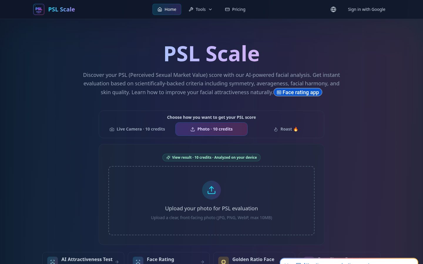 PSL Scale Homepage