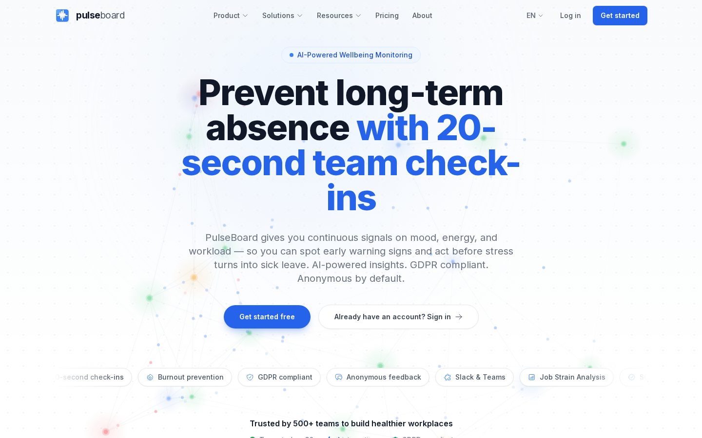 PulseBoard Homepage