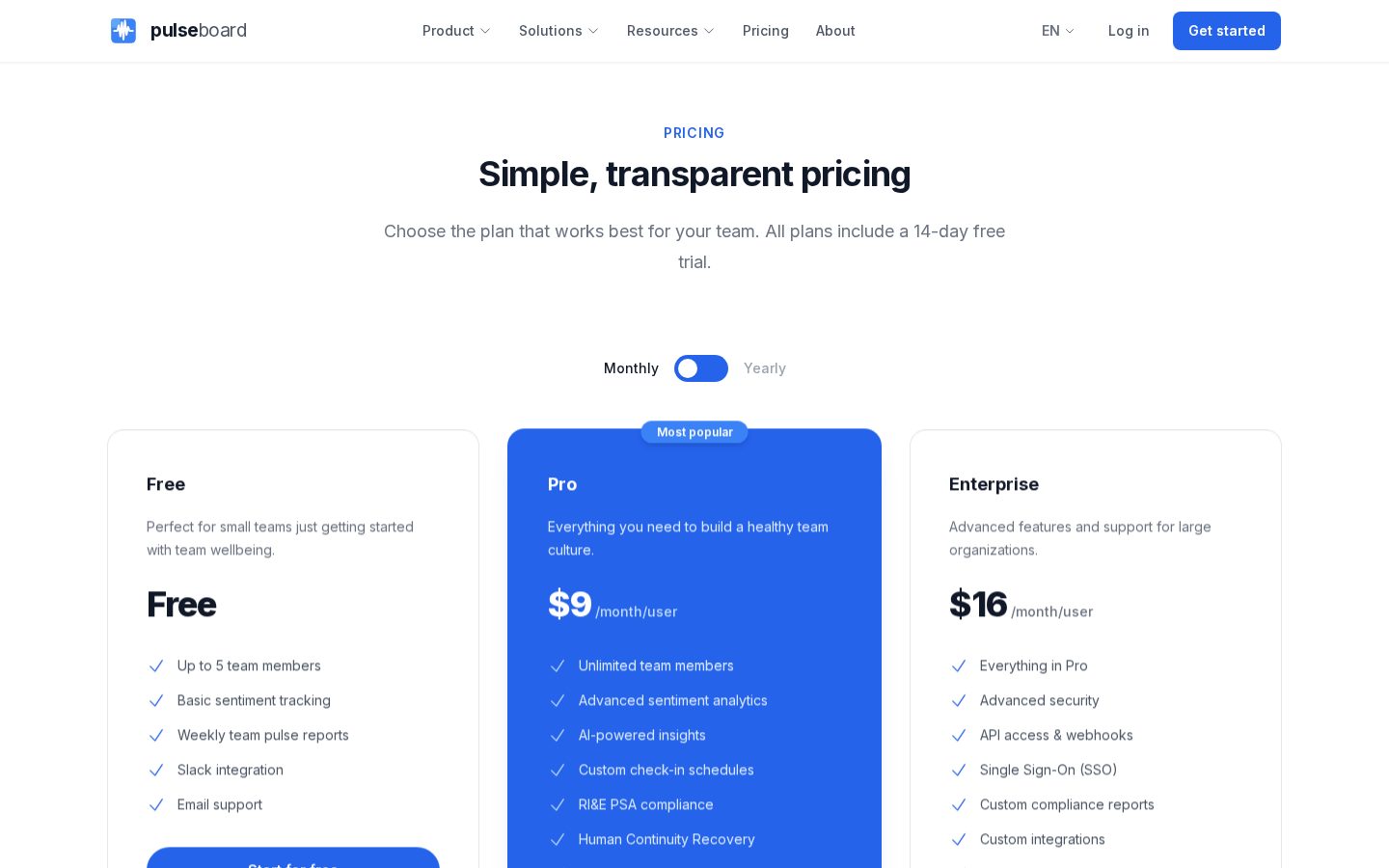 PulseBoard Pricing