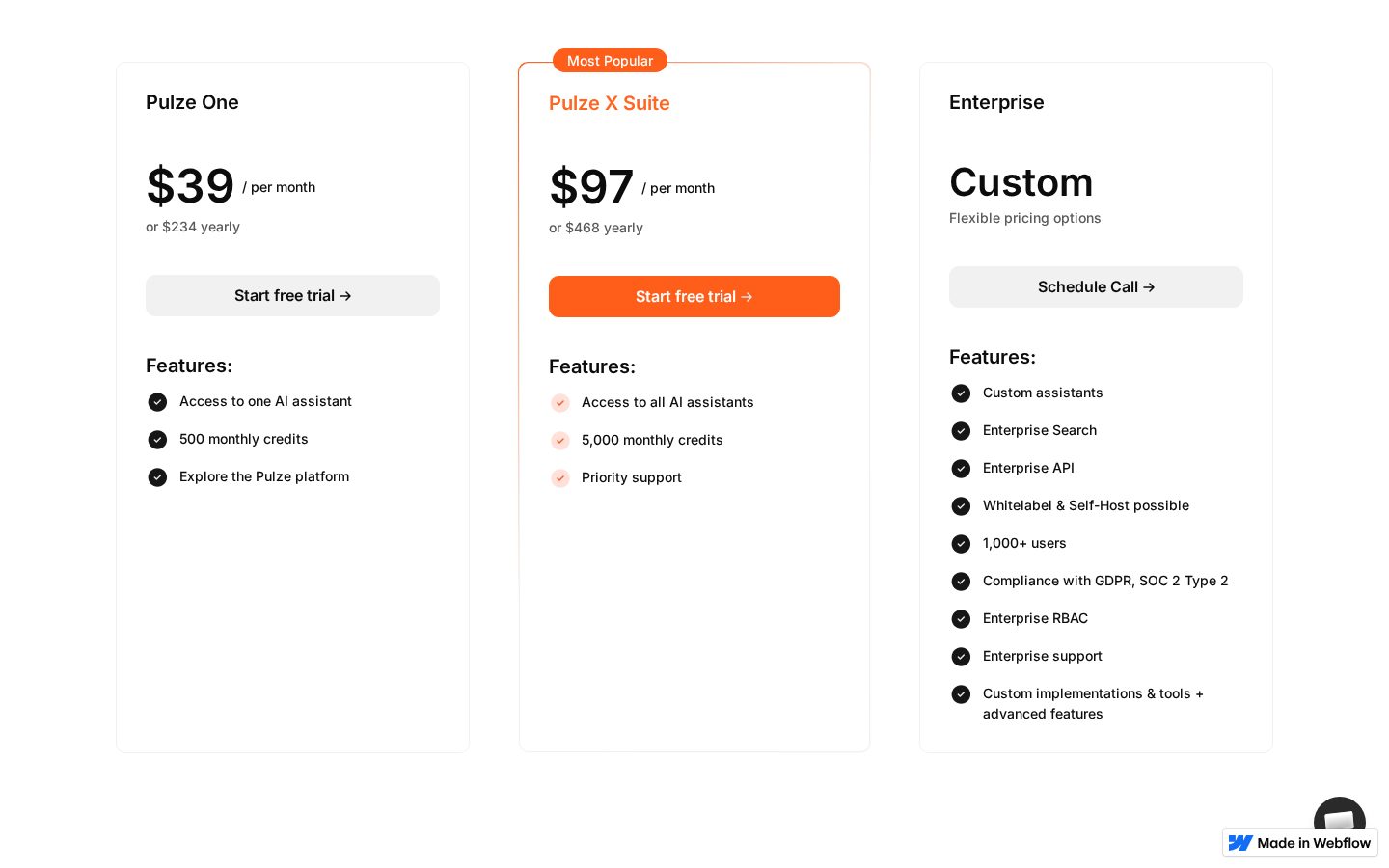 Pulze Pricing