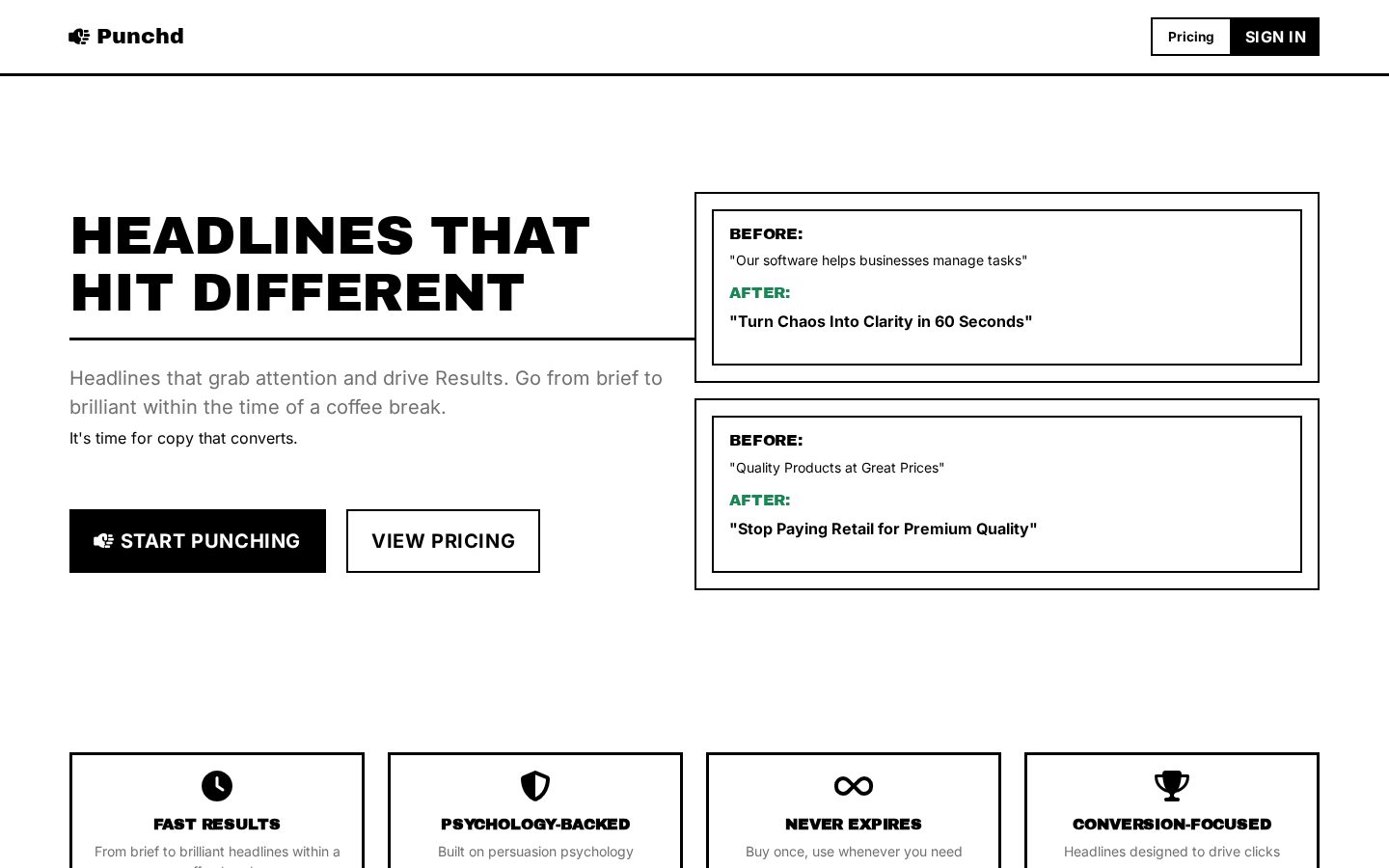 Punchd Homepage