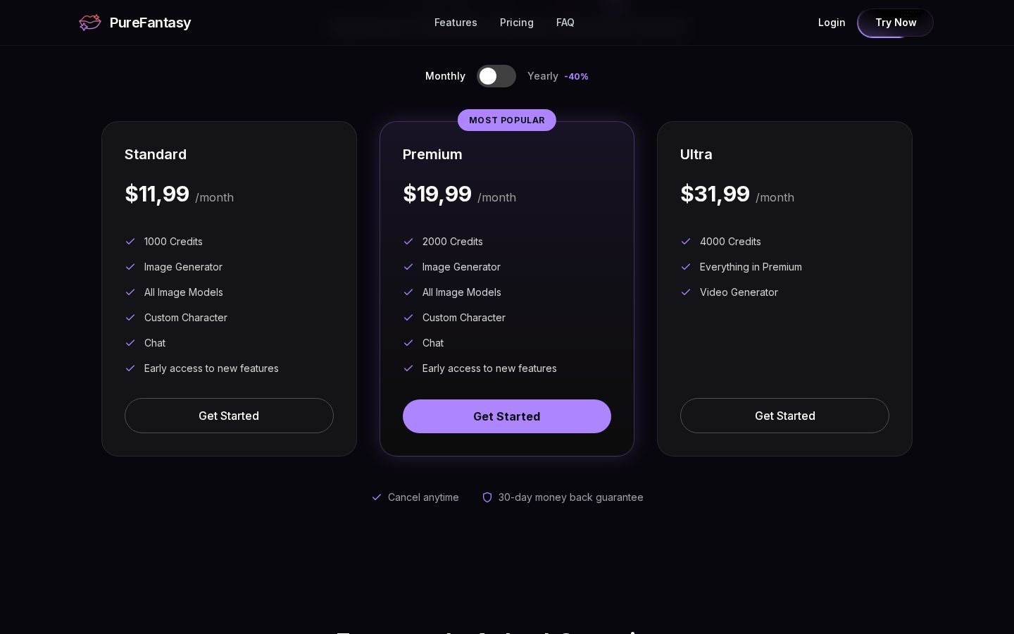 PureFantasy Pricing