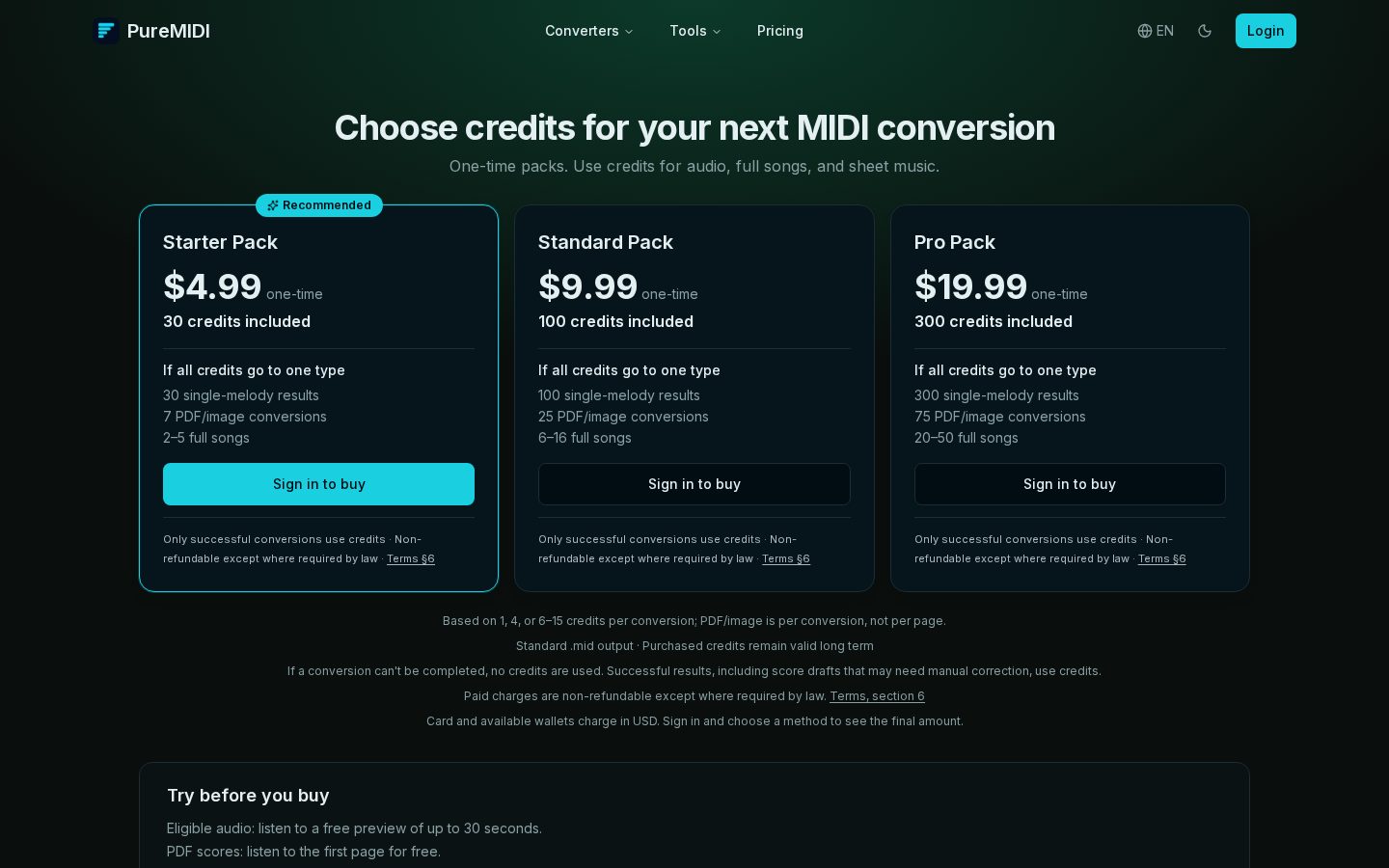 PureMIDI Pricing