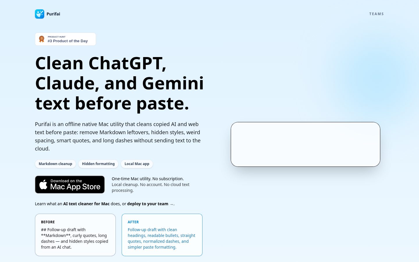 Purifai Homepage