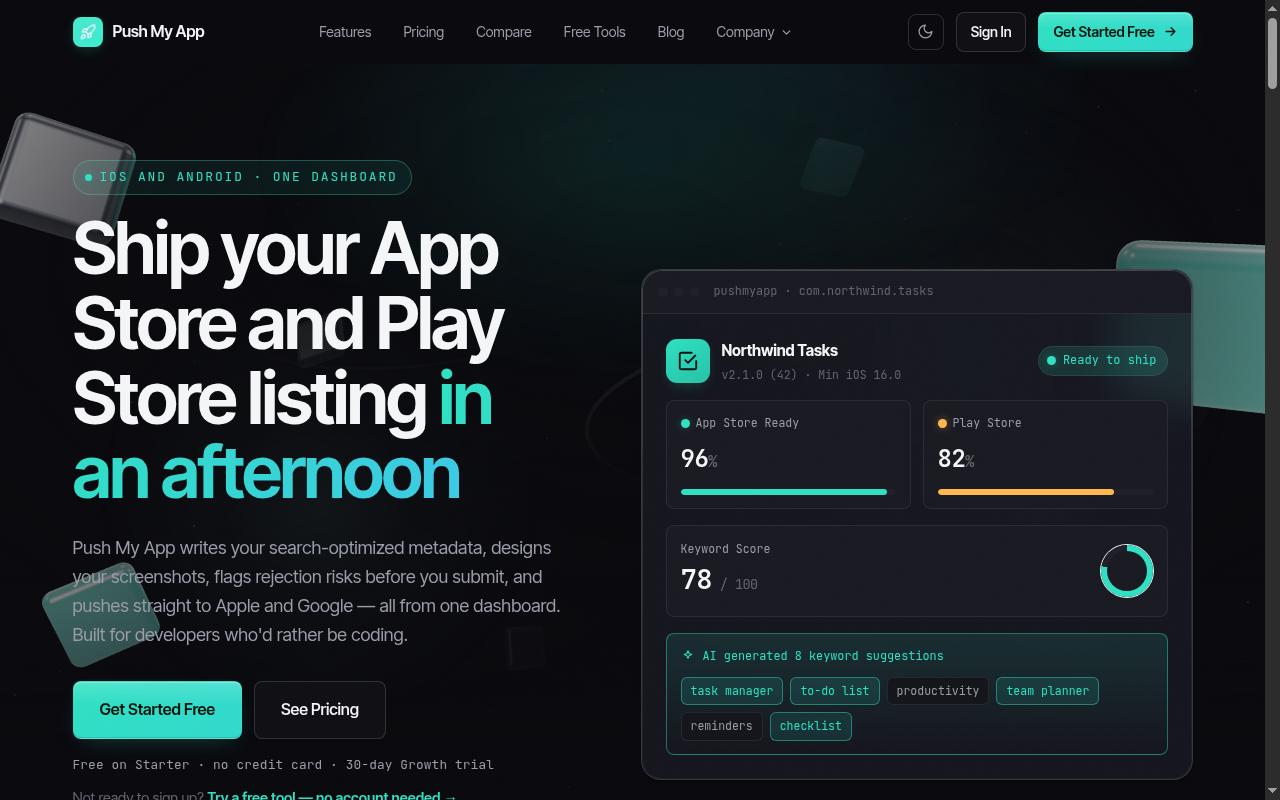Push My App Homepage