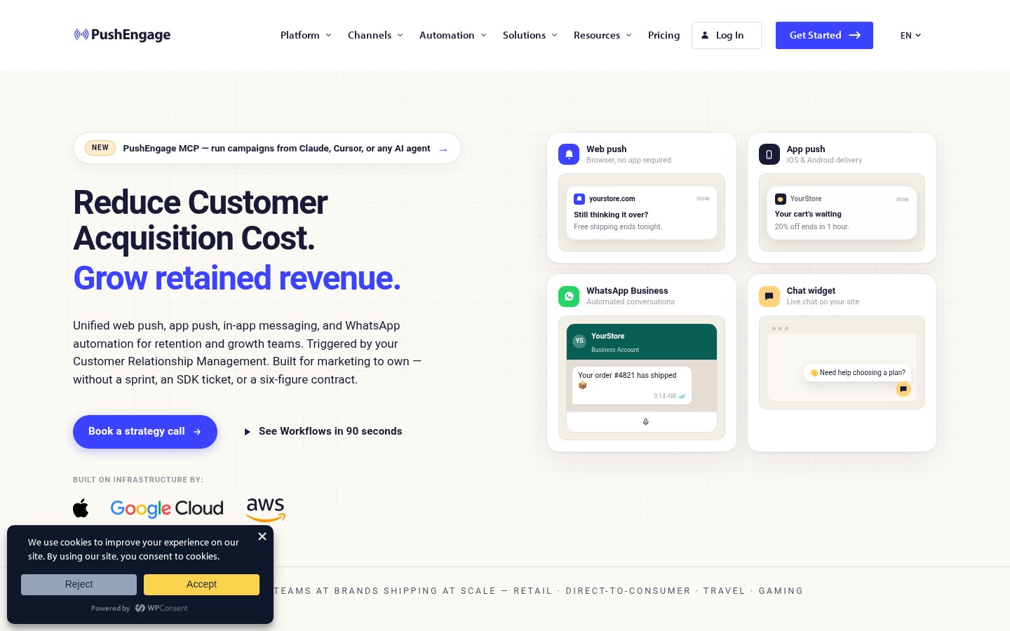 PushEngage Homepage