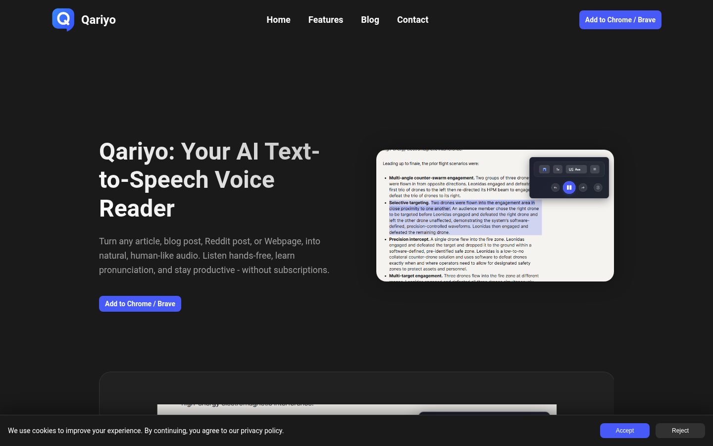 Qariyo Homepage