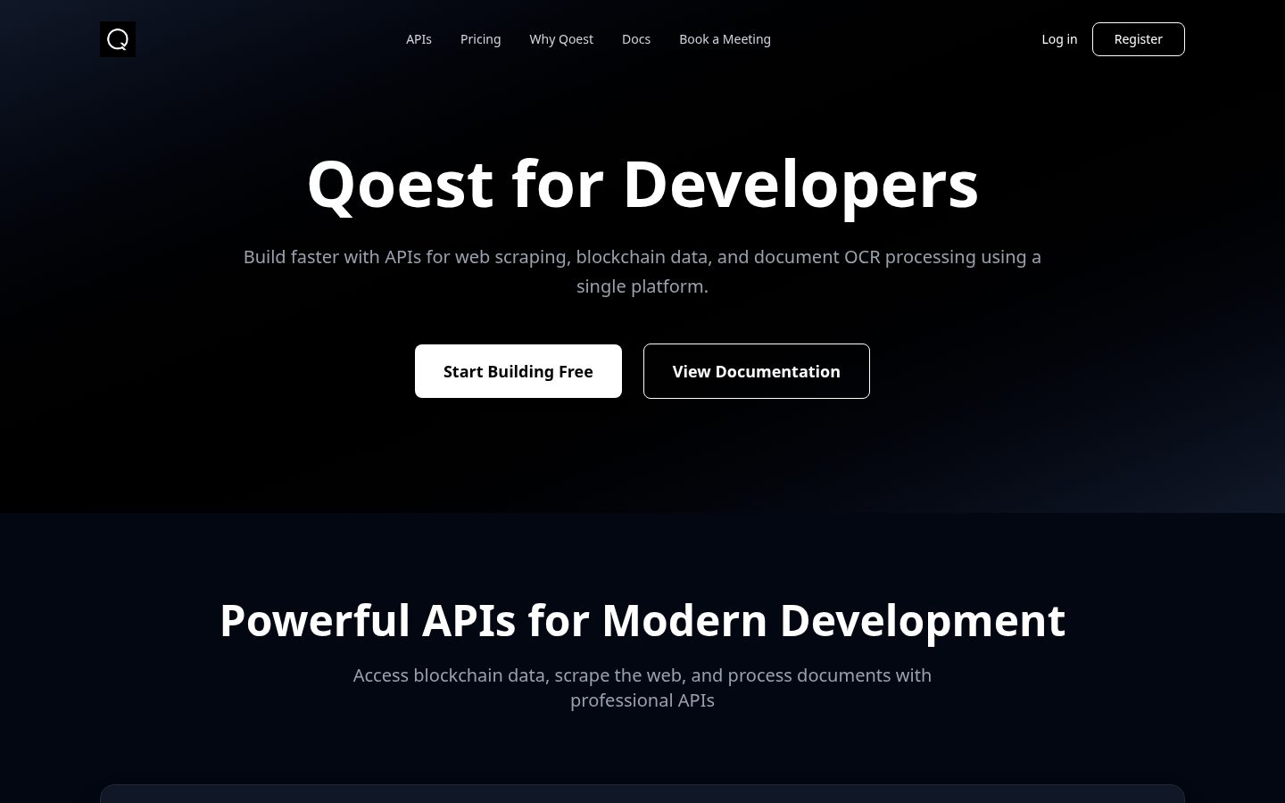 Qoest Api Homepage