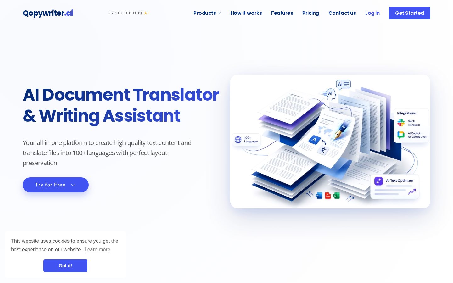 Qopywriter.ai Homepage