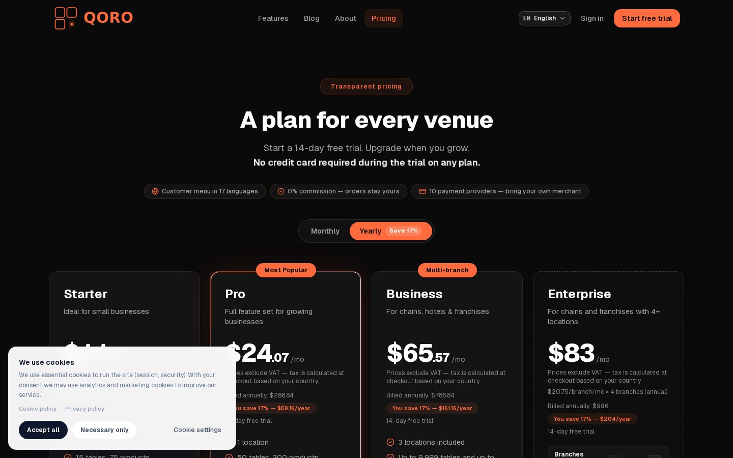 Qoro Pricing