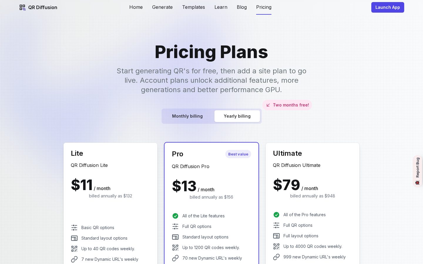 QR Diffusion Pricing