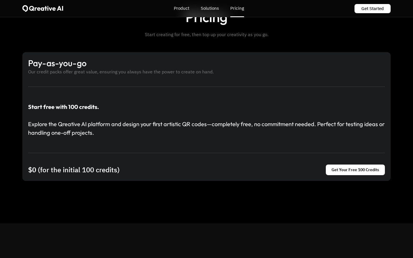 Qreative AI Pricing