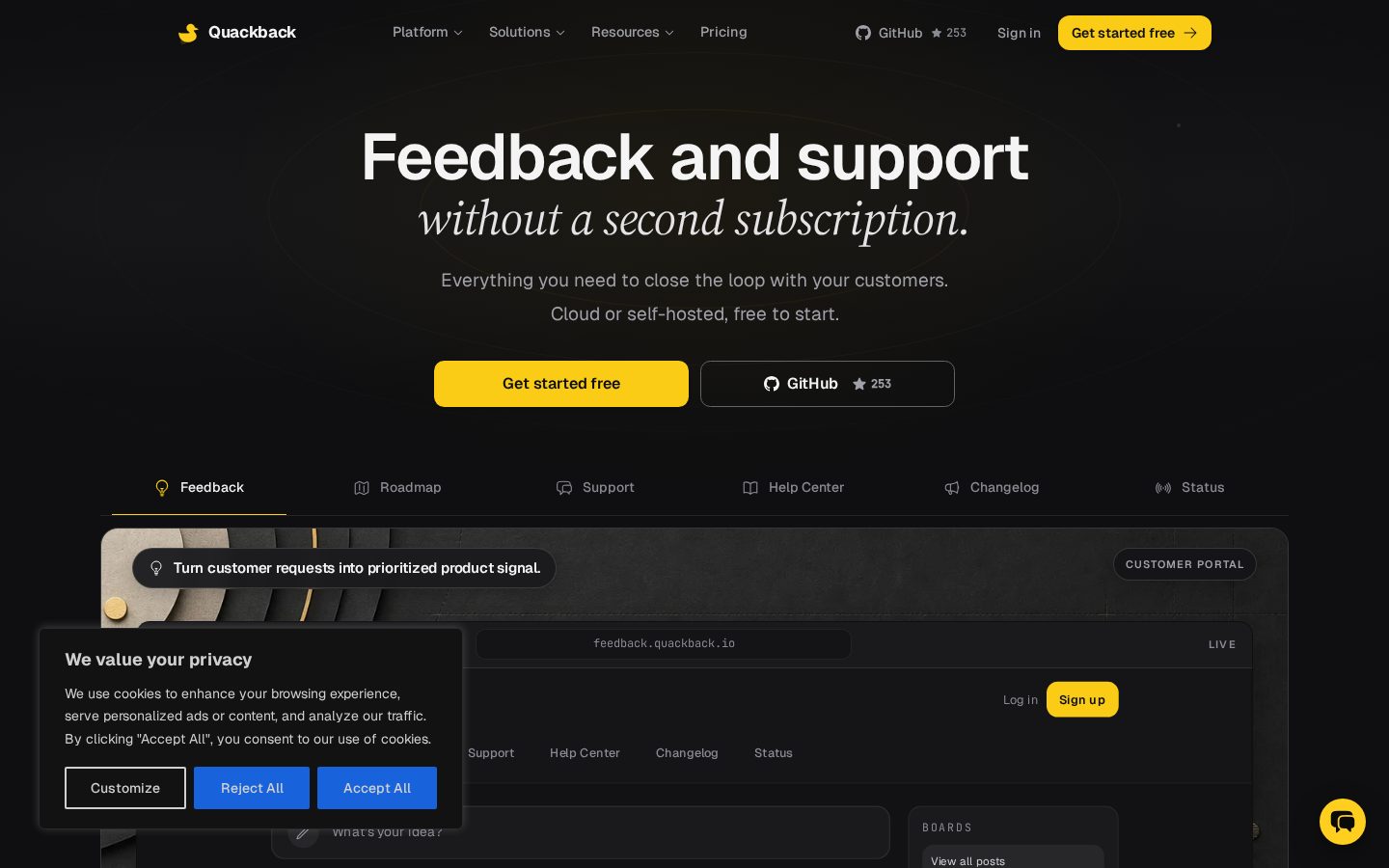 Quackback Homepage
