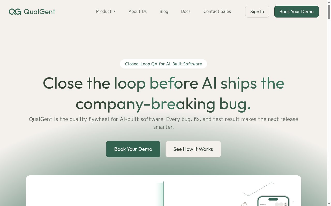 QualGent homepage